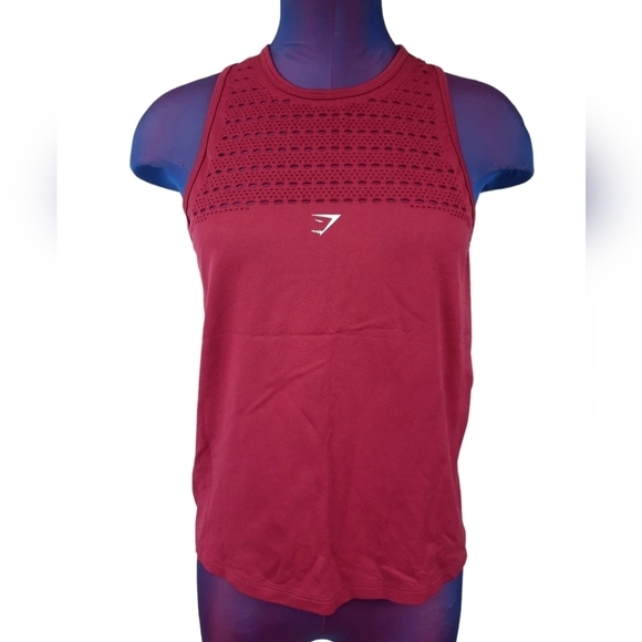 Gymshark Energy Seamless Loose Vest Cranberry Size Small / Medium Women's - Picture 8 of 8